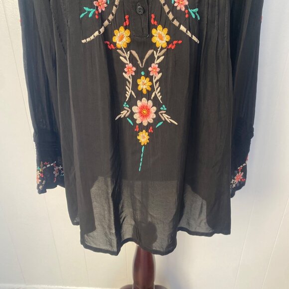 Johnny Was Embroidered Floral Tunic Top Blouse - Picture 3 of 10